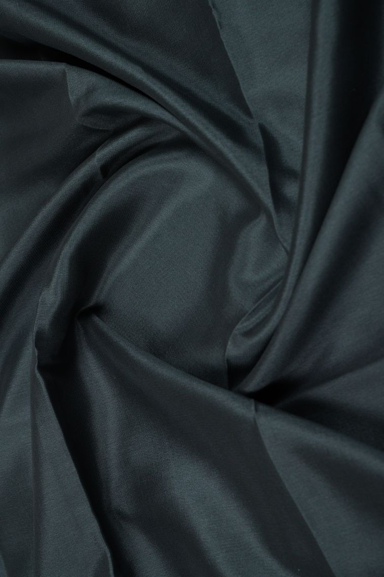 Slate Grey Mysore Silk with Gold Zari Plain view 4