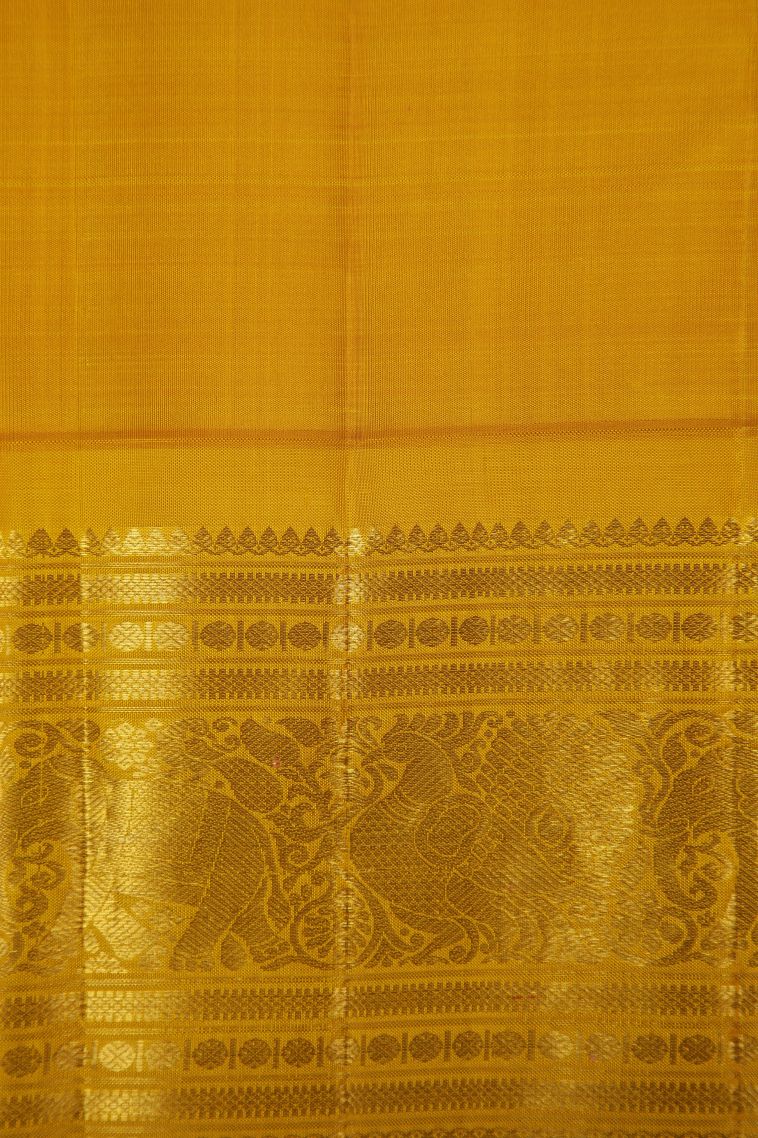 Purple Kanchipuram Silk Sarees with Gold Zari Stripes view 3