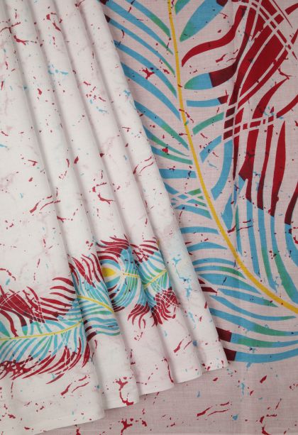 Cotton White Cotton Sarees with Without Zari Zari Floral Patterns