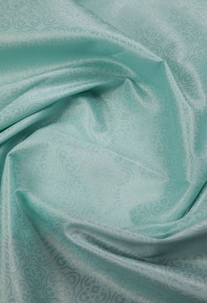Sky Blue Visiri Madippu Silk Sarees with Silver Zari Floral Patterns