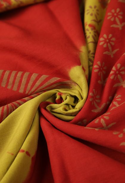 Dawn Red Cotton Sarees with Without Zari Zari Geometric Shapes