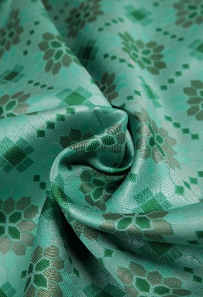 Pistachio Green Apoorva Silk Sarees with Silver Zari Floral Patterns