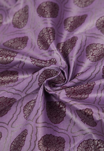 Iris Purple Visiri Madippu Silk Sarees with Silver Zari Floral Patterns