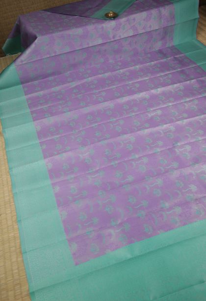Indigo Blue Visiri Madippu Silk Sarees with Silver Zari Floral Patterns