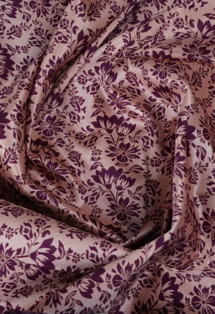 Peach Pink Visiri Madippu Silk Sarees with Silver Zari Floral Patterns