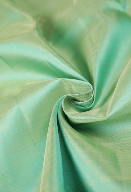Mint Green Kanchipuram Silk Sarees with Silver Zari Buttis (small Dots Or Motifs)