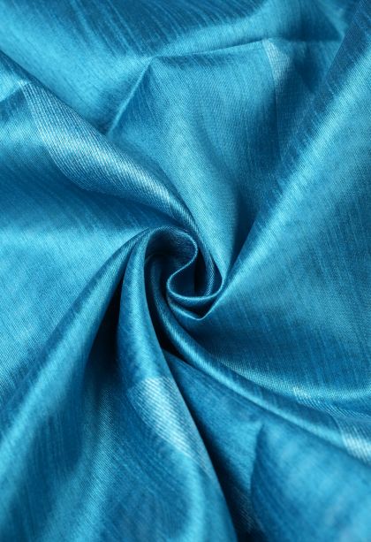 Cerulean Blue Tussar Saree with Without Zari Zari Buttis (small Dots Or Motifs)