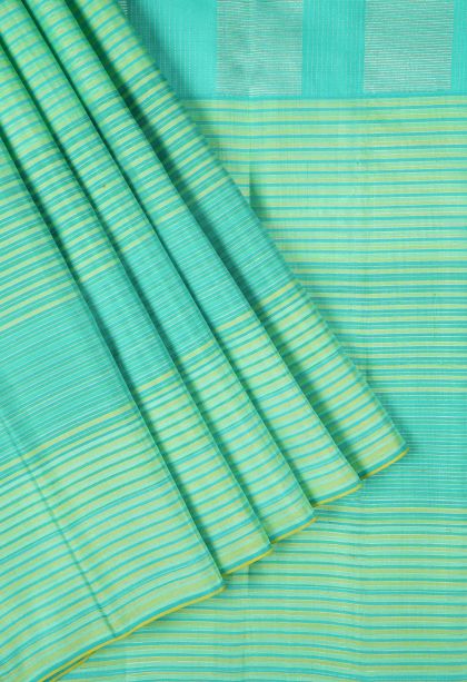 Bottle Green Kanchipuram Silk Sarees with Gold Zari Stripes