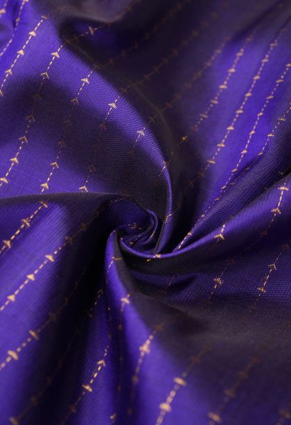 Azure Blue Kanchipuram Silk Sarees with Gold Zari Stripes