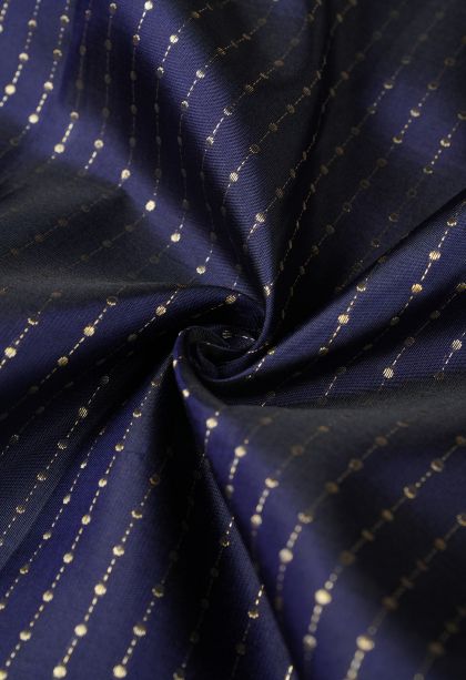 Berry Blue Kanchipuram Silk Sarees with Gold Zari Stripes