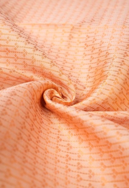 Peach Pink Visiri Madippu Silk Sarees with Copper Zari Floral Patterns