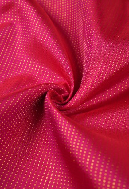 Punch Pink Kanchipuram Silk Sarees with Gold Zari Stripes