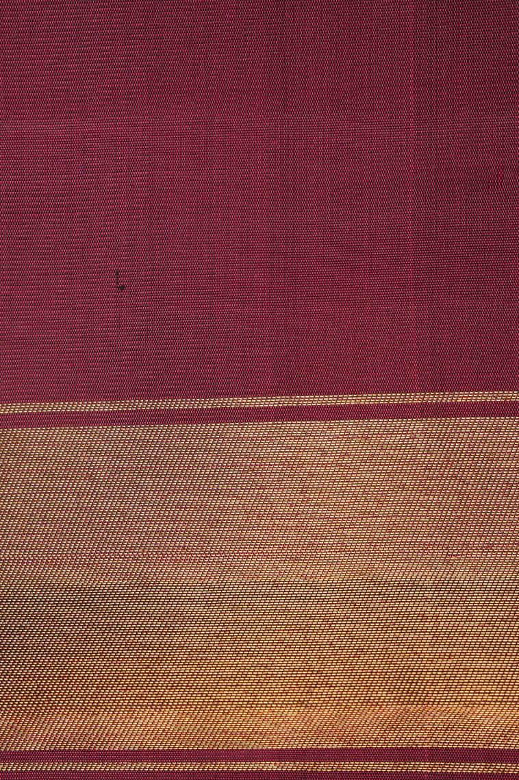 Bottle Green Kanchipuram Silk Sarees with Gold Zari Temple Borders view 3