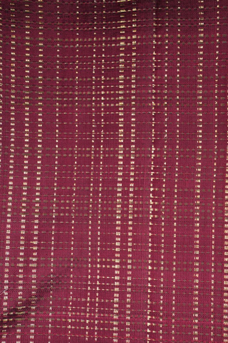 Apple Red Kanchipuram Silk Sarees with Gold Zari Checks view 3