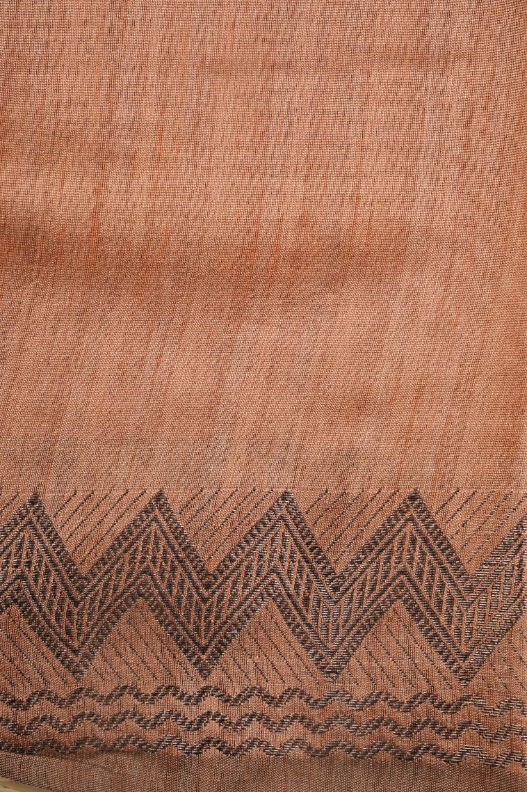Mauve Tussar Saree with Without Zari Zari Stripes view 3