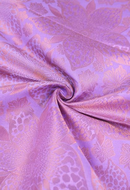 Lavender Purple Visiri Madippu Silk Sarees with Copper Zari Floral Patterns