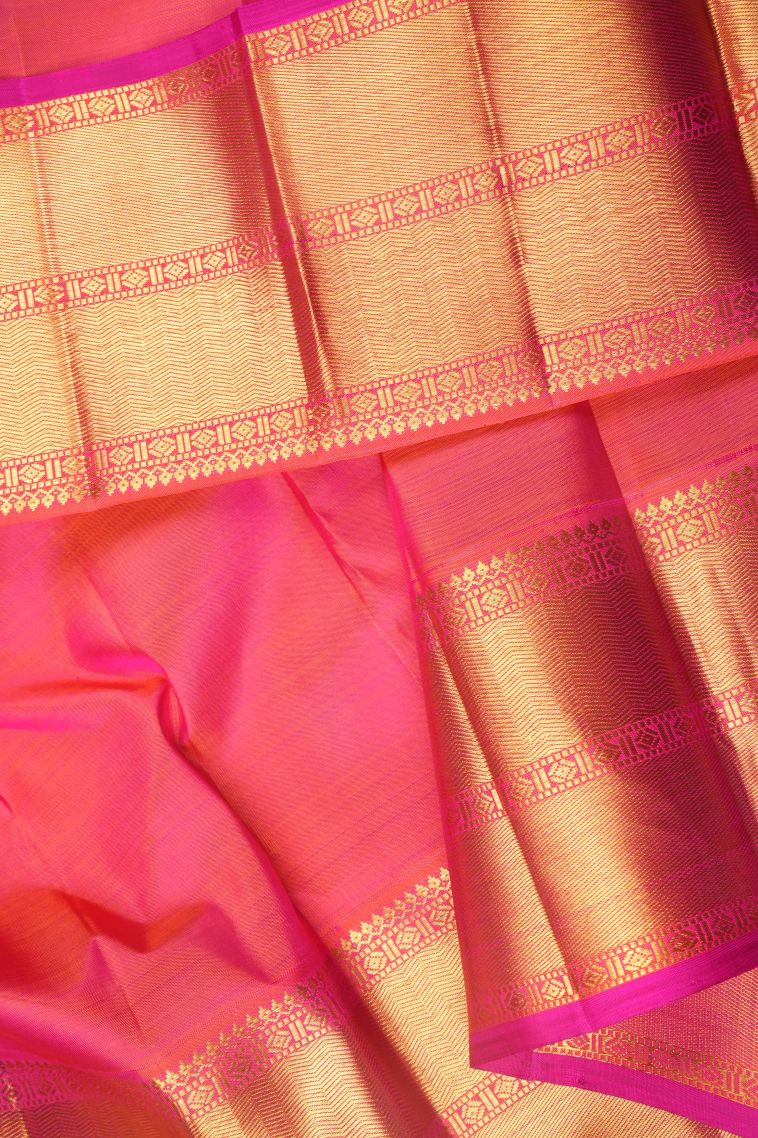 Bottle Green Kanchipuram Silk Sarees with Without Zari Zari Plain view 3