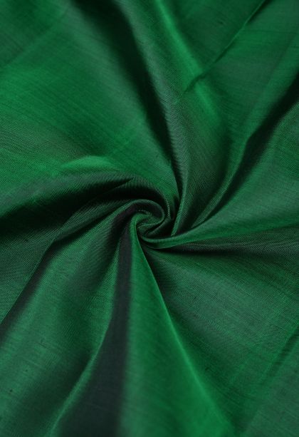 Bottle Green Kanchipuram Silk Sarees with Without Zari Zari Plain