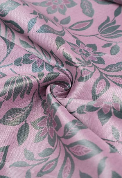 Ballet Pink Visiri Madippu Silk Sarees with Silver Zari Floral Patterns