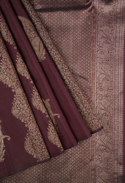 Imperial Red Kanchipuram Silk Sarees with Gold Zari Buttis (small Dots Or Motifs)