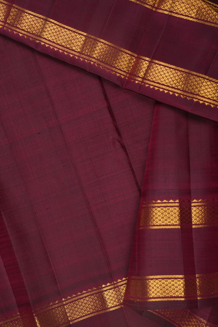 Powder White Kanchipuram Silk Sarees with Without Zari Zari Plain view 3