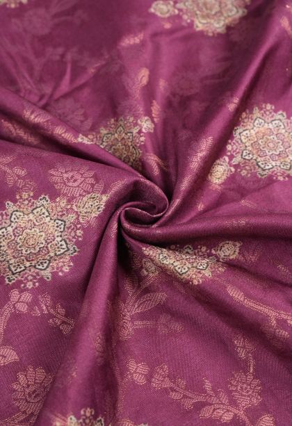 Magenta Purple Tussar Saree with Without Zari Zari Buttis (small Dots Or Motifs)