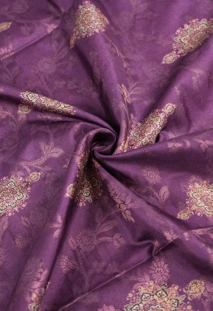 Magenta Purple Tussar Saree with Without Zari Zari Buttis (small Dots Or Motifs)