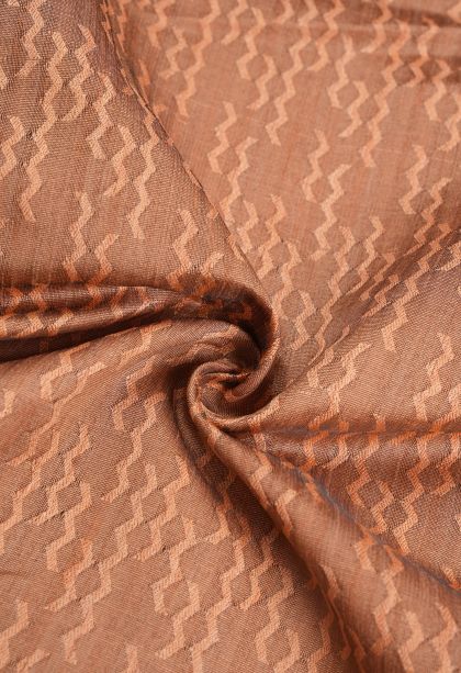 Peach Pink Tussar Saree with Without Zari Zari Stripes