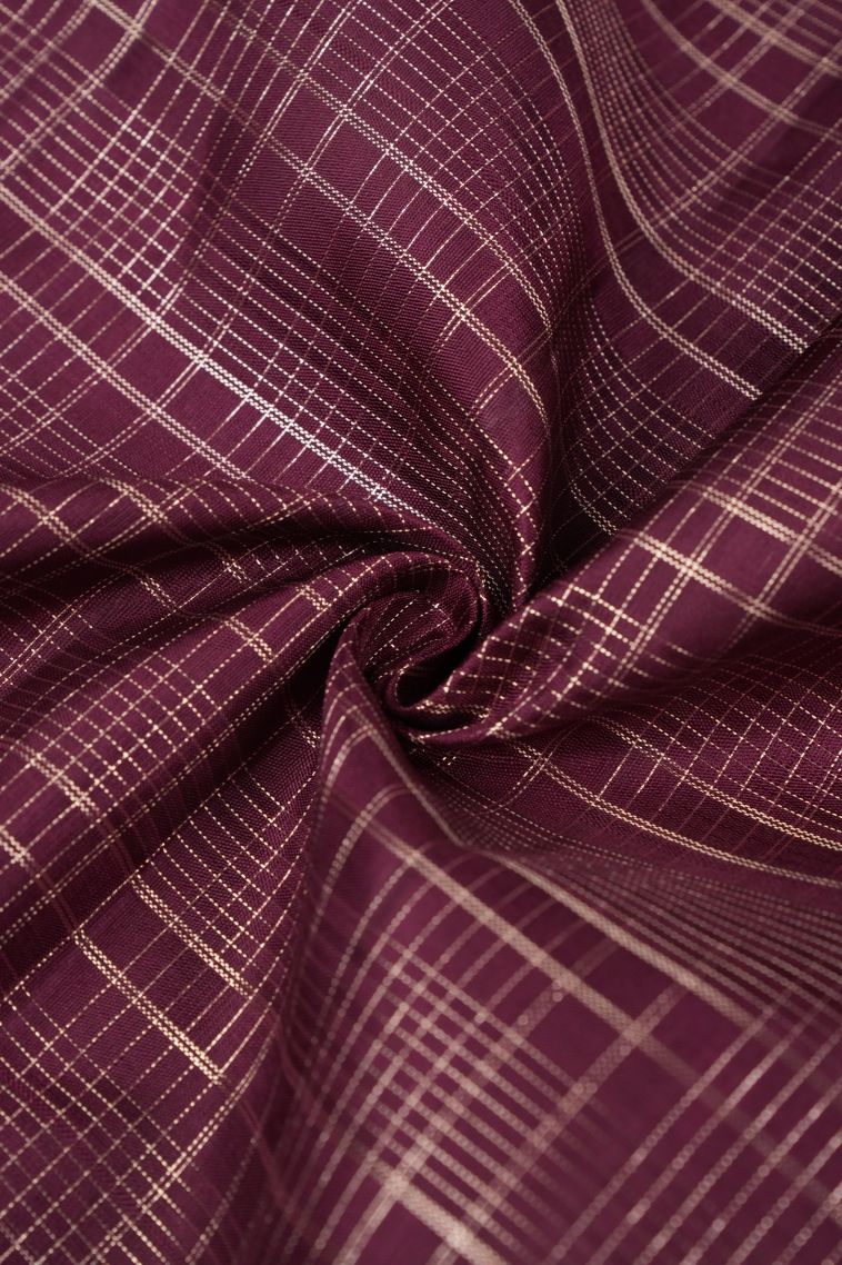 Bindi Red Kanchipuram Silk Sarees with Gold Zari Checks view 4