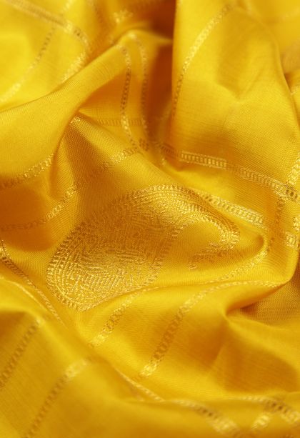 Gold Kanchipuram Silk Sarees with Gold Zari Checks