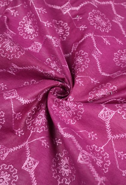 Magenta Purple Tussar Saree with Without Zari Zari Floral Patterns