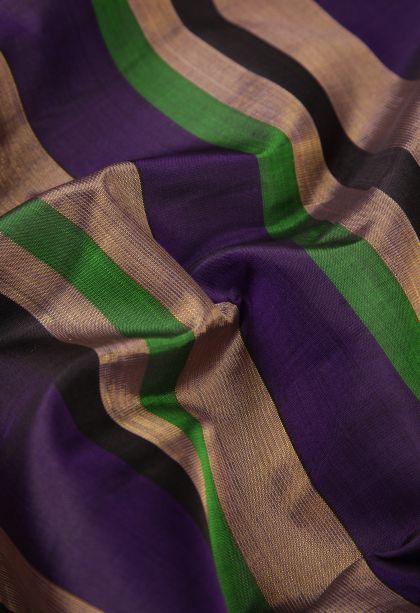 Viola Purple Kanchipuram Silk Sarees with Without Zari Zari Stripes