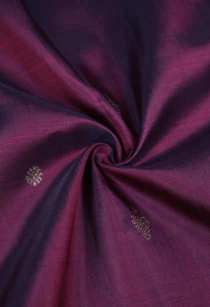Berry Red Kanchipuram Silk Sarees with Gold Zari Buttis (small Dots Or Motifs)