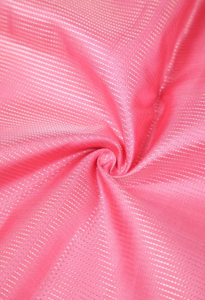 Lemonade Pink Kanchipuram Silk Sarees with Gold Zari Stripes