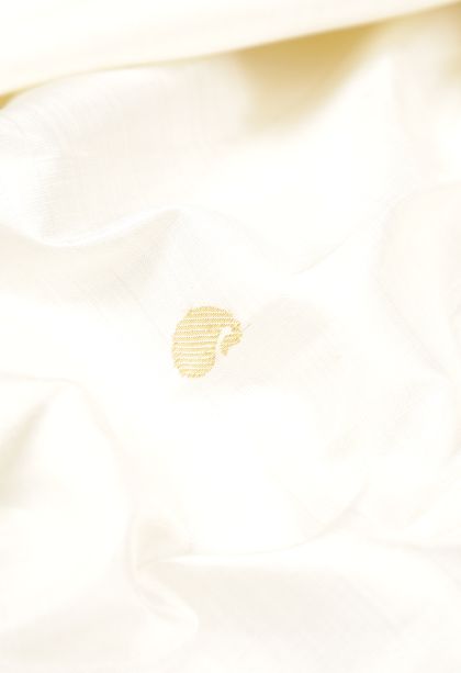 Daisy White Kanchipuram Silk Sarees with Gold Zari Buttis (small Dots Or Motifs)