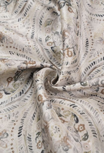 Alabaster White Tussar Saree with Without Zari Zari Floral Patterns