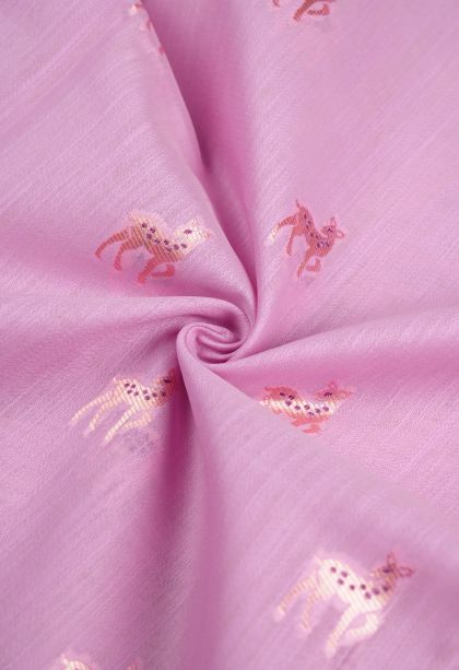 Blush Pink Tussar Saree with Copper Zari Buttis (small Dots Or Motifs)