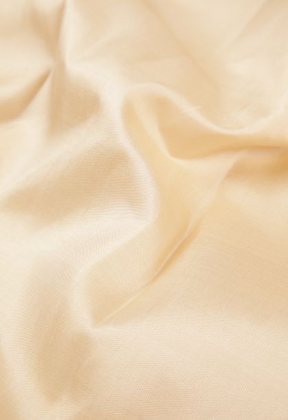 Cream White Kanchipuram Silk Sarees with Without Zari Zari Plain