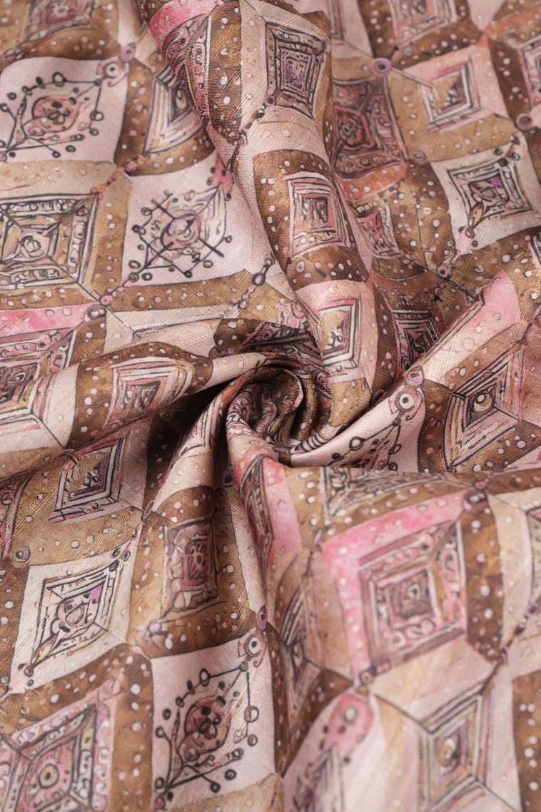 Tortilla Brown Tussar Saree with Without Zari Zari Floral Patterns view 4