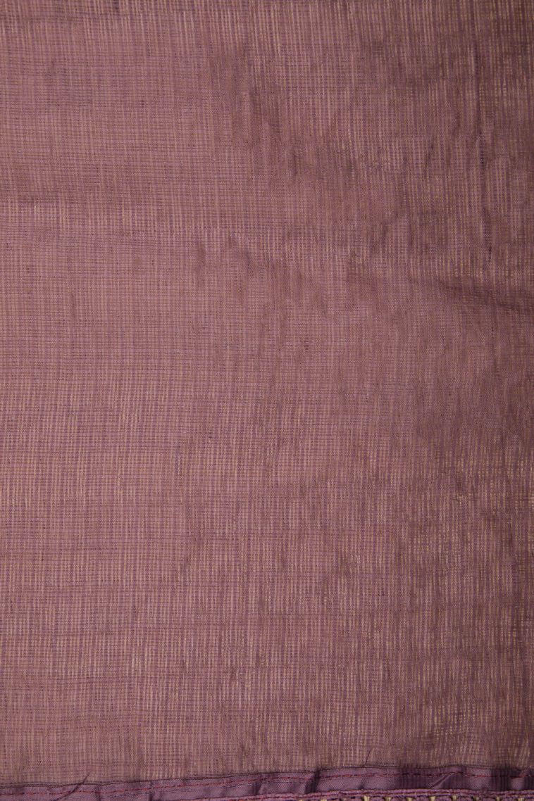 Mauve Purple Organza Saree with Without Zari Zari Floral Patterns view 3