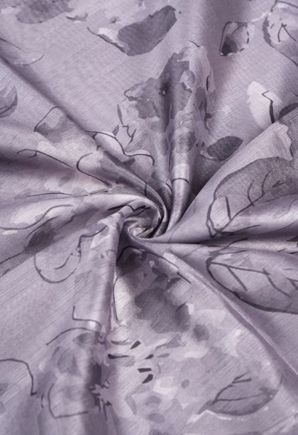 Iris Purple Tussar Saree with Without Zari Zari Floral Patterns