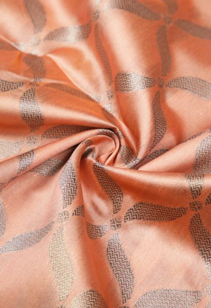 Flamingo Pink Tussar Saree with Without Zari Zari Floral Patterns