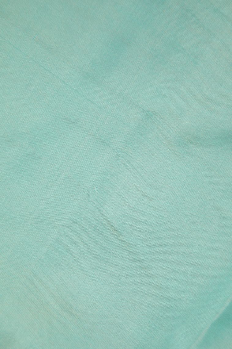 Sapphire Blue Soft Silk Saree with Copper Zari Stripes view 3