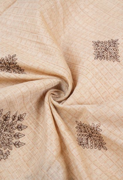 Cream White Tussar Saree with Without Zari Zari Buttis (small Dots Or Motifs)