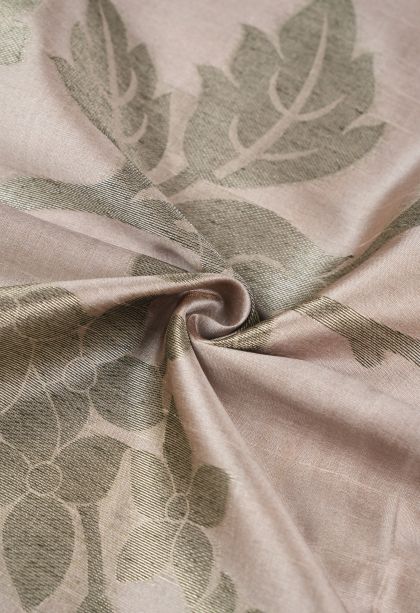 Lemonade Pink Tussar Saree with Without Zari Zari Floral Patterns