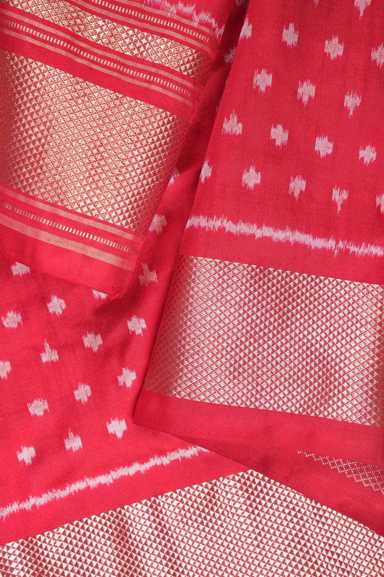 Asphalt Black Ikkat Silk with Without Zari Zari Buttis (small Dots Or Motifs) view 3