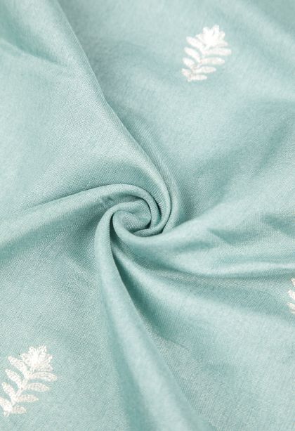 Arctic Blue Tussar Saree with Without Zari Zari Buttis (small Dots Or Motifs)