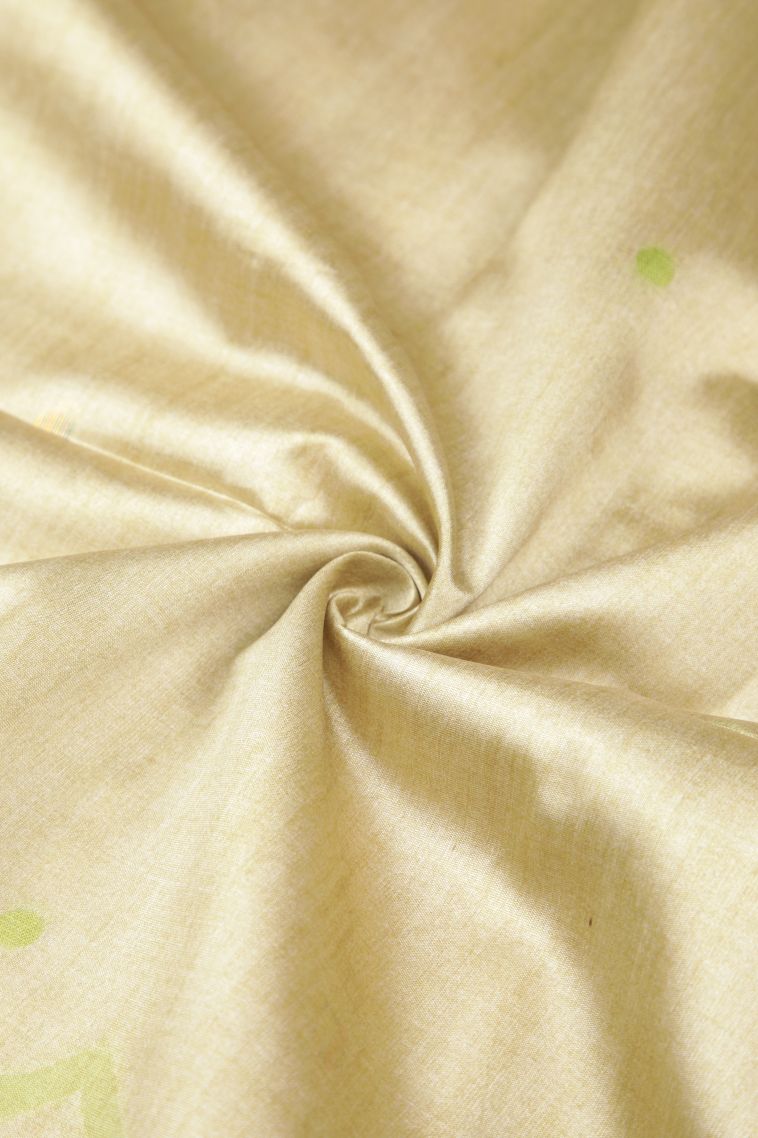 Cream White Tussar Saree with Without Zari Zari Floral Patterns view 4