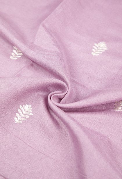 Periwinkle Purple Tussar Saree with Without Zari Zari Buttis (small Dots Or Motifs)