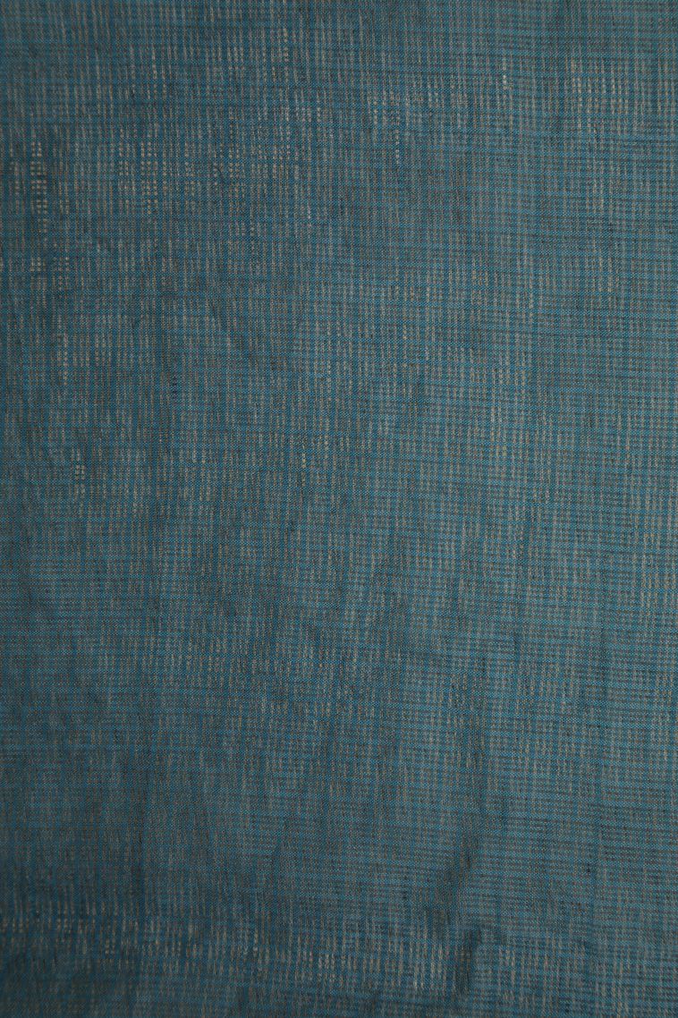 Aegean Blue Organza Saree with Without Zari Zari Floral Patterns view 3
